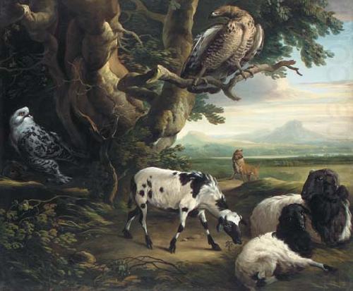 Birds of Prey, Goats and a Wolf, in a Landscape, Philip Reinagle